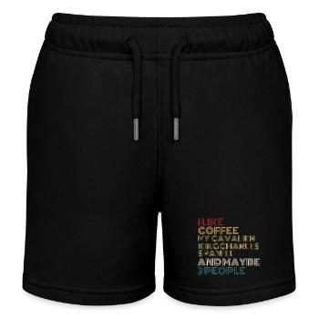 Kaffeeliebhaber Cavalier King Charles Spaniel Hund Ow - Kinder Organic Joggingshorts Mini Bolter von Stanley/Stella - Schwarz - Vorne