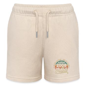 August 2008 Birthday Gift - Born in August 2008 - Kids Organic Sweat Shorts by Stanley/Stella - soft Ecru - Front
