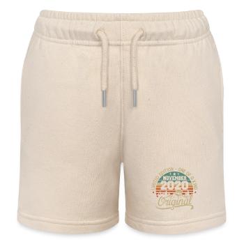 Retro November - November 2020 Birthday Gift - Kids Organic Sweat Shorts by Stanley/Stella - soft Ecru - Front