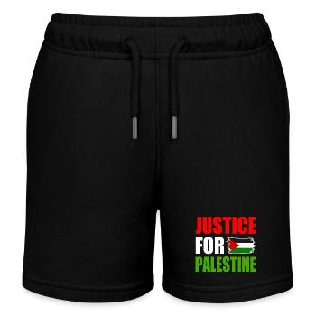 Justice for palestine - Short de jogging enfant bio Stanley/Stella - noir - Devant
