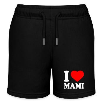I love mami - Kids Organic Sweat Shorts by Stanley/Stella - black - Front