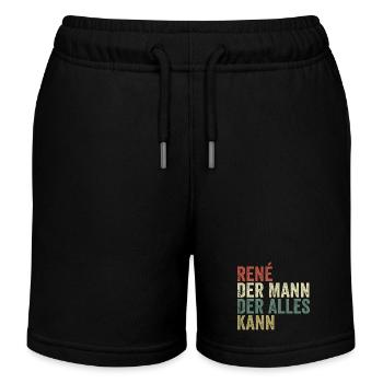 Rene Der Mann Der Alles Kann Vorname René - Kinder Organic Joggingshorts Mini Bolter von Stanley/Stella - Schwarz - Vorne