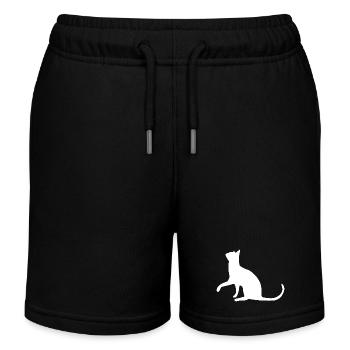 Chat chat chat chat chatte minette minou minou patte - Short de jogging enfant bio Stanley/Stella - noir - Devant