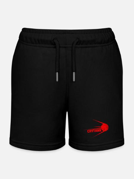 SPUTNIK | First satellite in space Vintage - Kids Organic Sweat Shorts by Stanley/Stella - black