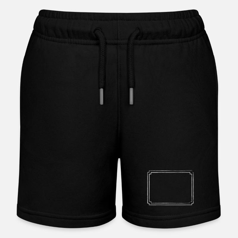 Cadre blanc avec bordure de coup de pinceau - Short de jogging enfant bio Stanley/Stella - noir