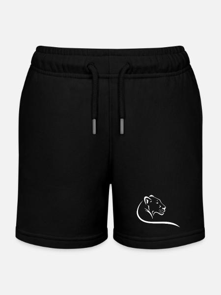Profil de lion monochrome élégant - Short de jogging enfant bio Stanley/Stella - noir