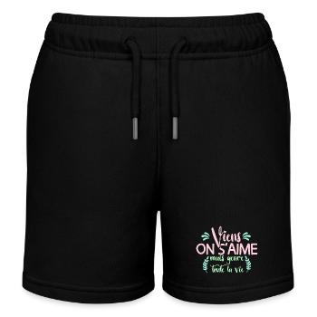 Viens on s'aime mais genre toute la vie mariage - Short de jogging enfant bio Stanley/Stella - noir - Devant