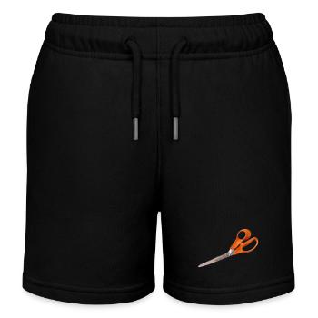 Orange scissors - Kids Organic Sweat Shorts by Stanley/Stella - black - Front