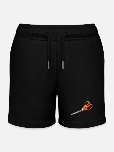 Ciseaux orange - Short de jogging enfant bio Stanley/Stella - noir