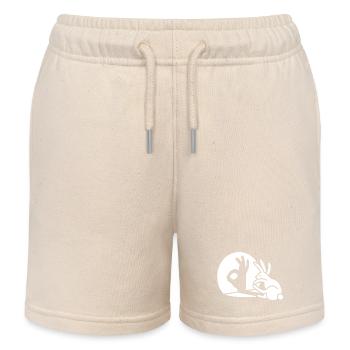 Rabbit Shadow Hand ItalyOkay OK sign - Kids Organic Sweat Shorts by Stanley/Stella - soft Ecru - Front