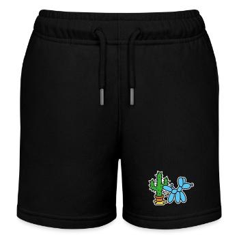 Balloon Artist Funny Balloon Animal Peeing Dog - Kids Organic Sweat Shorts by Stanley/Stella - black - Front