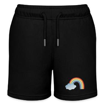 Météo arc-en-ciel coloré avec nuage - Short de jogging enfant bio Stanley/Stella - noir - Devant