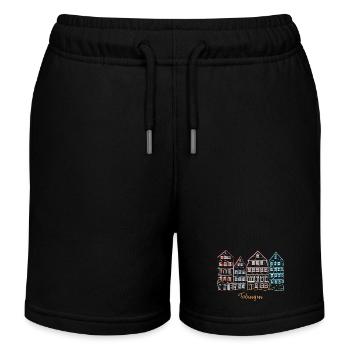 Tübingen, Süddeutschland, Strichzeichnung - Kinder Organic Joggingshorts Mini Bolter von Stanley/Stella - Schwarz - Vorne