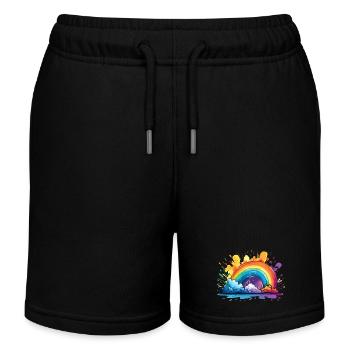 Dein Regenbogen - Kinder Organic Joggingshorts Mini Bolter von Stanley/Stella - Schwarz - Vorne