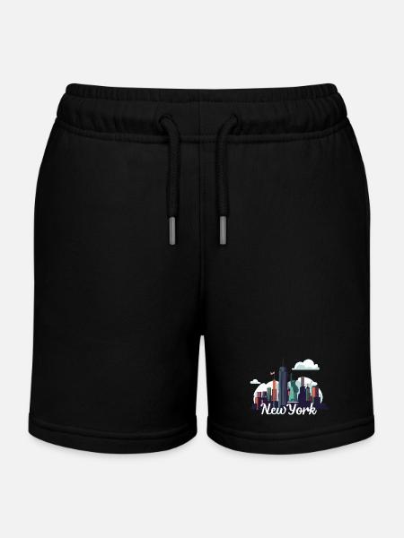 New Yorker Skyline Splash - Kinder Organic Joggingshorts Mini Bolter von Stanley/Stella - Schwarz