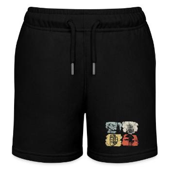 Campfire Trails and Pines - Kids Organic Sweat Shorts by Stanley/Stella - black - Front