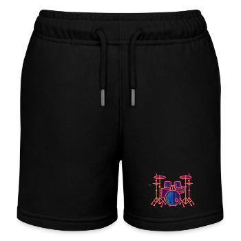 Drums Graphics - Kids Organic Sweat Shorts by Stanley/Stella - black - Front