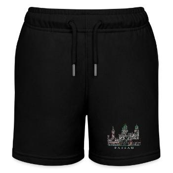 Passau Donaublick, Bayern, Deutschland, Zeichnung - Kinder Organic Joggingshorts Mini Bolter von Stanley/Stella - Schwarz - Vorne