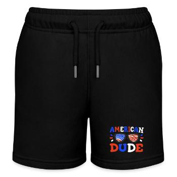 4. Juli Patriotisch Amerika - Kinder Organic Joggingshorts Mini Bolter von Stanley/Stella - Schwarz - Vorne