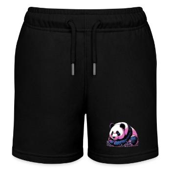Panda - Kinder Organic Joggingshorts Mini Bolter von Stanley/Stella - Schwarz - Vorne