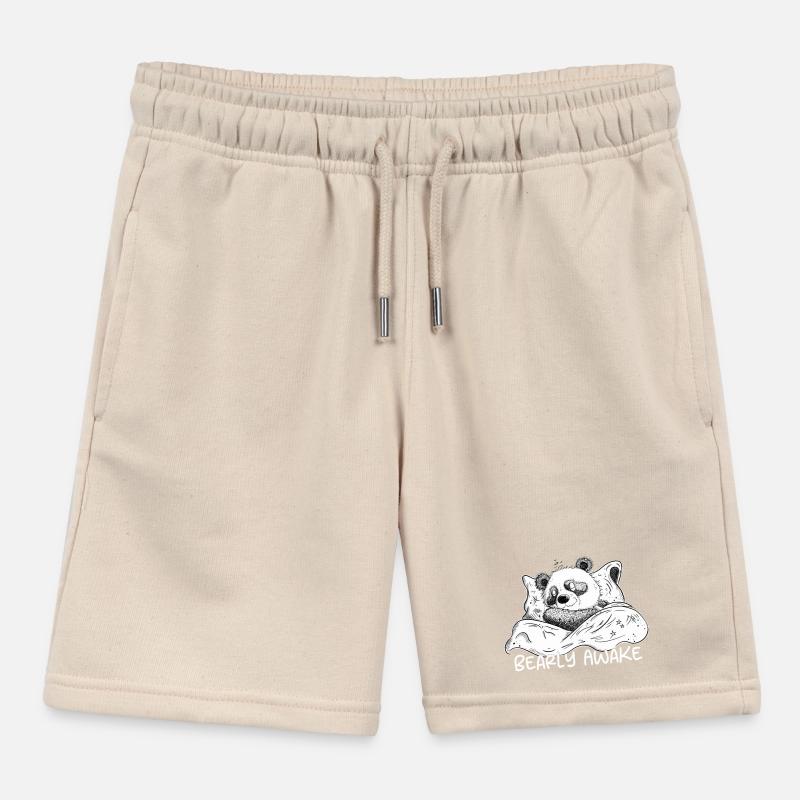 Panda Bär Schläft Mit Spruch Bearly Awake Kinder Organic Joggingshorts Mini Bolter von Stanley/Stella