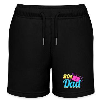 80er Jahre Vater - Kinder Organic Joggingshorts Mini Bolter von Stanley/Stella - Schwarz - Vorne