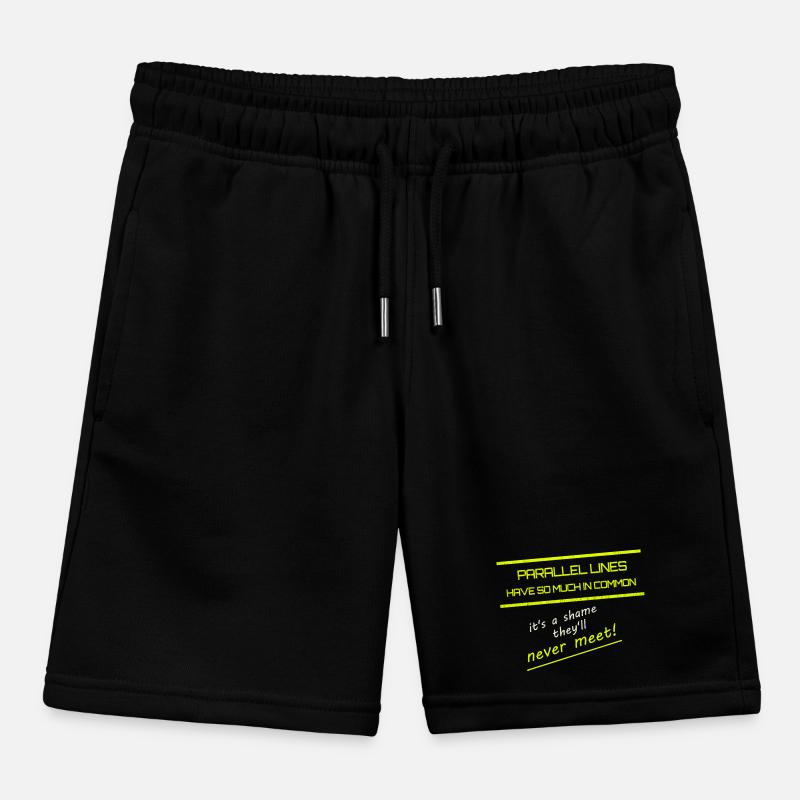 Funny Parallel Lines Math Tee Kids Organic Sweat Shorts by Stanley/Stella
