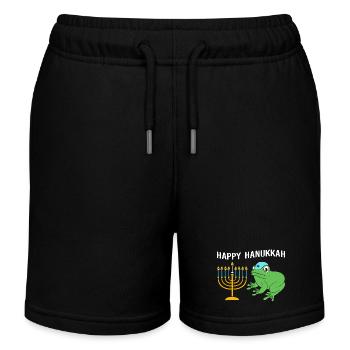 Hanukkah Hanukah Hanukkah Frog - Kids Organic Sweat Shorts by Stanley/Stella - black - Front