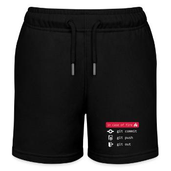 En cas d’incendie - git out - blanc - Short de jogging enfant bio Stanley/Stella - noir - Devant