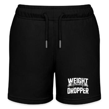 Weight Dropper – Gym Dumbbell Weight Exercise - Kids Organic Sweat Shorts by Stanley/Stella - black - Front