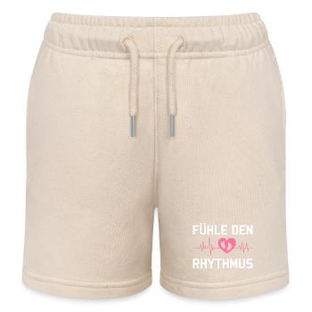Maman enceinte SENTEZ LE RYTHME Drôle - Short de jogging enfant bio Stanley/Stella - écru doux - Devant