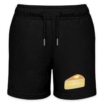 Zitronenscheibe Mohnkuchen Dessert Zitrus - Kinder Organic Joggingshorts Mini Bolter von Stanley/Stella - Schwarz - Vorne