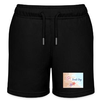 Journées à la plage Motifs de plage Étoiles de mer - Short de jogging enfant bio Stanley/Stella - noir - Devant