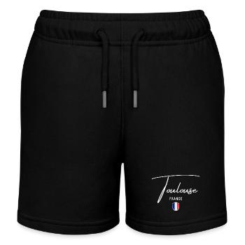 Toulouse France, elegant design Toulouse - Kids Organic Sweat Shorts by Stanley/Stella - black - Front