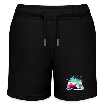 Swimmer, Swimming Woman, Swimming Instructor - Kids Organic Sweat Shorts by Stanley/Stella - black - Front