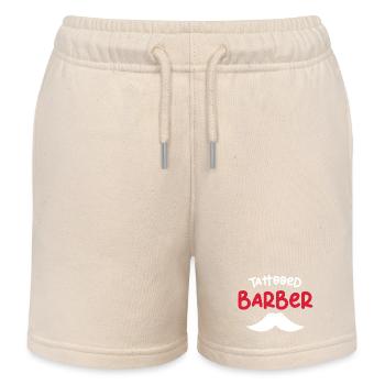 Motif de moustache de barbier tatouée - Short de jogging enfant bio Stanley/Stella - écru doux - Devant