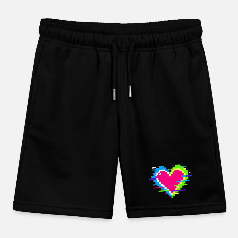 Pixelherz Neon Glitch Regenbogen Kinder Organic Joggingshorts Mini Bolter von Stanley/Stella
