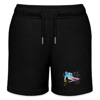 Alpine skiing Winter sports Nordic skiing - Kids Organic Sweat Shorts by Stanley/Stella - black - Front