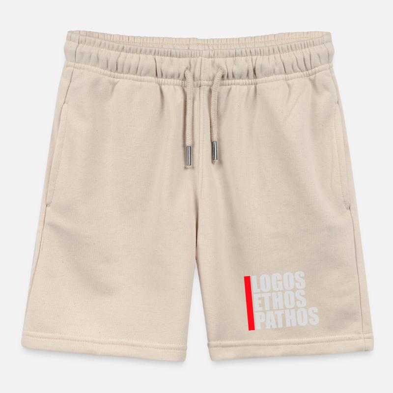 Logos Ethos Pathos Rhetoric Philosophy Student Kids Organic Sweat Shorts by Stanley/Stella