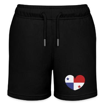 Drapeau du cœur du Panama - Short de jogging enfant bio Stanley/Stella - noir - Devant