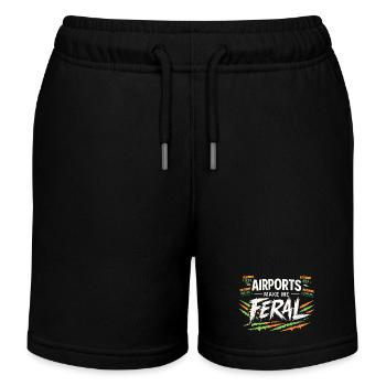 Reiseangst-humor, Flughafen-chaos, Fliegen Ist - Kinder Organic Joggingshorts Mini Bolter von Stanley/Stella - Schwarz - Vorne