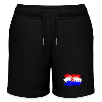Kroatien Flagge Splash - Kinder Organic Joggingshorts Mini Bolter von Stanley/Stella - Schwarz - Vorne