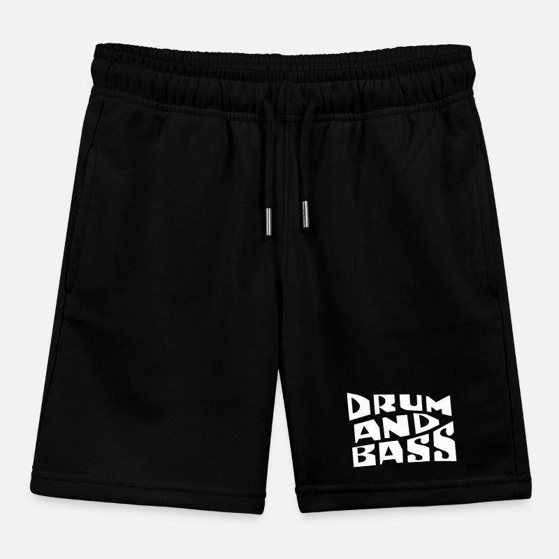 Drum and Bass Bold Typography Kids Organic Sweat Shorts by Stanley/Stella