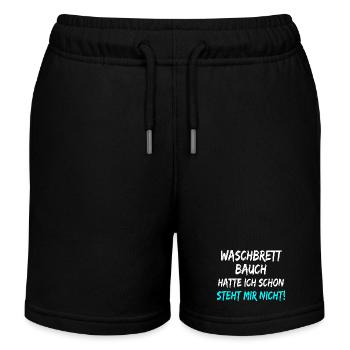 Waschbrett Bauch Hatte Ich Schon Steht Mir Nicht!  - Kinder Organic Joggingshorts Mini Bolter von Stanley/Stella - Schwarz - Vorne
