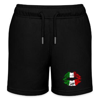 IItalien Kuss Kussmund Lippenstift Italien Farben  - Kinder Organic Joggingshorts Mini Bolter von Stanley/Stella - Schwarz - Vorne