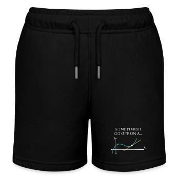 Sometimes I Go Off On A Tangent Funny Math  - Kids Organic Sweat Shorts by Stanley/Stella - black - Front