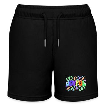 Glücklicher mehrfarbiger Tippfehler - Kinder Organic Joggingshorts Mini Bolter von Stanley/Stella - Schwarz - Vorne