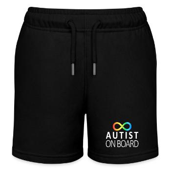 Autist on Board: Neurodiversity Stickers - Kids Organic Sweat Shorts by Stanley/Stella - black - Front