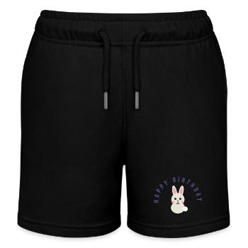 HAPPY BIRTHDAY. HAPPY BIRTHDAY. ANNIVERSARY. - Kids Organic Sweat Shorts by Stanley/Stella - black - Front