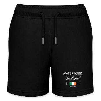 Waterford Ireland Coordinates Travel Souvenir - Kids Organic Sweat Shorts by Stanley/Stella - black - Front